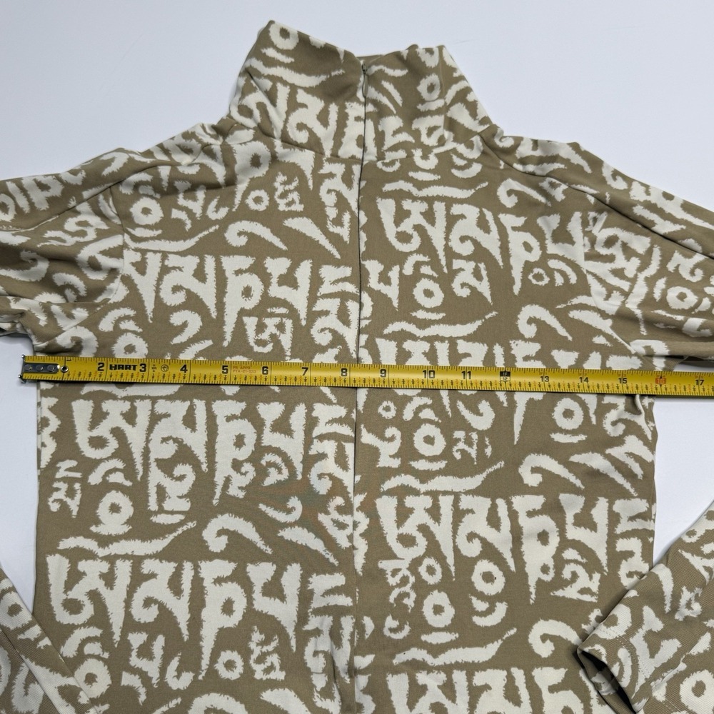 Skea Shimmies Women's Size XS Ski Pullover Tan/Cream Abstract Pattern Mock Zip - Picture 4 of 11